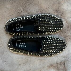 ShuShop Spiked Sneakers Black Slip On Sz 6.5